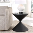 Uttermost Time's Up Hourglass Shaped Side Table in Matte Black