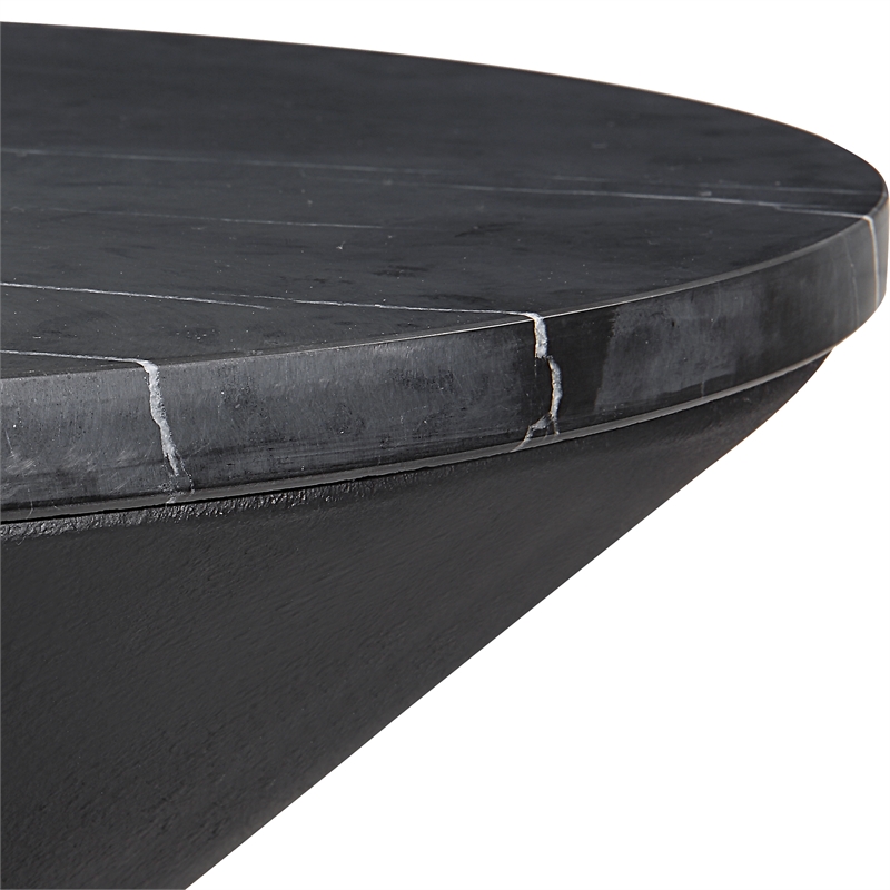 Uttermost Time's Up Hourglass Shaped Side Table in Matte Black