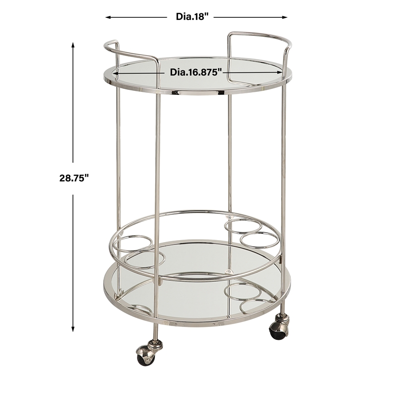 Uttermost Spritz Chrome Bar Cart