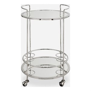 Uttermost Spritz Chrome Bar Cart