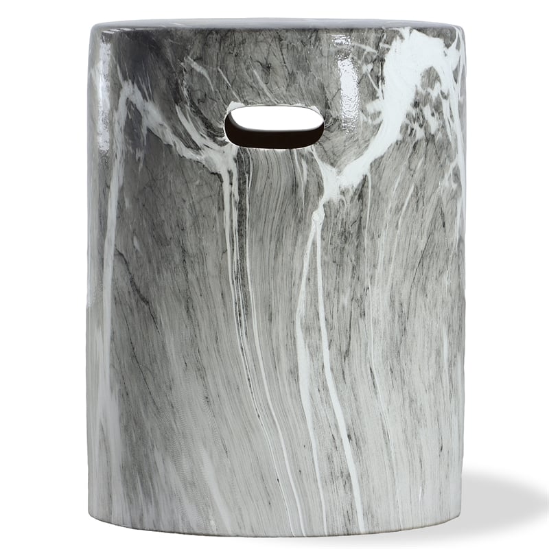 Uttermost Marvel Marbled Garden Stool in Black
