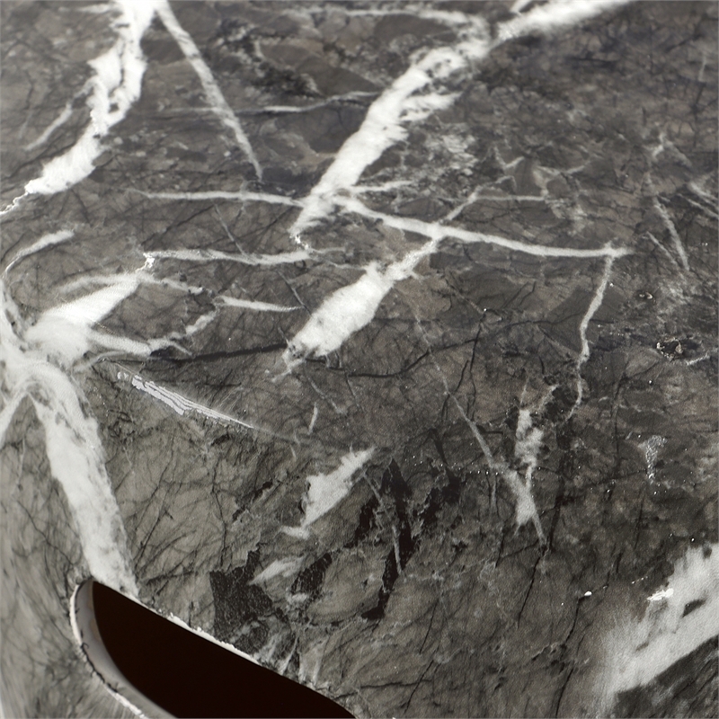 Uttermost Marvel Marbled Garden Stool in Black