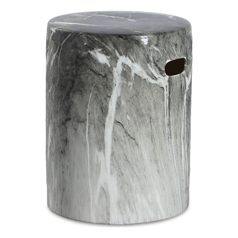 Uttermost Marvel Marbled Garden Stool in Black