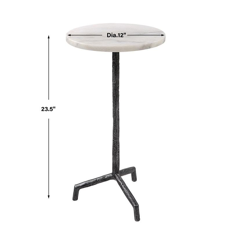 Uttermost Puritan White Marble Drink Table