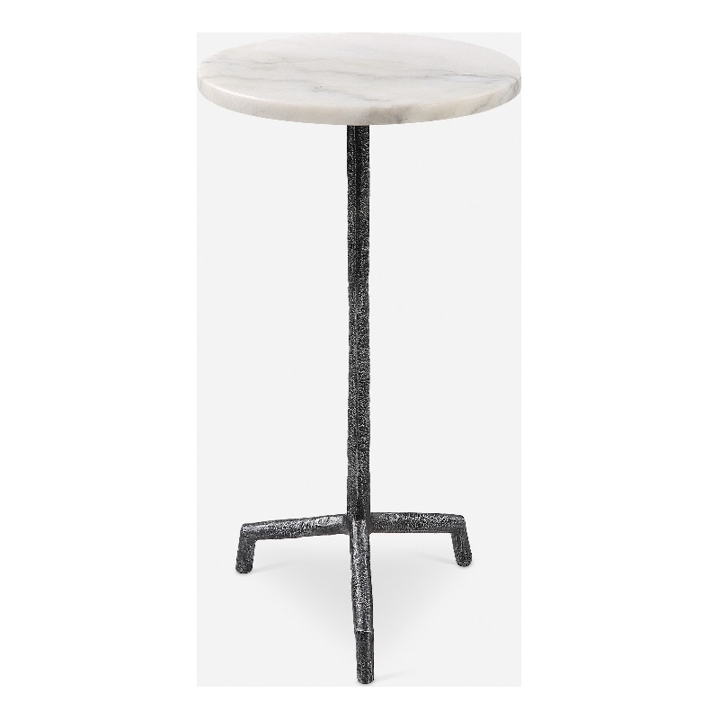 Uttermost Puritan White Marble Drink Table