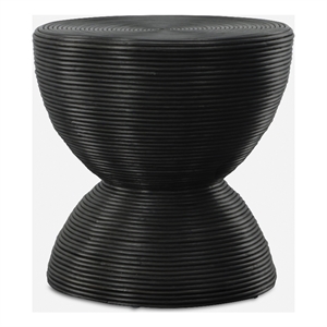 Uttermost Bongo Black Rattan Side Table
