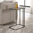 Uttermost Cavern Stone & Iron Accent Table in Black
