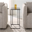 Uttermost Cavern Stone & Iron Accent Table in Black