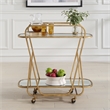 Uttermost Swain Antique Brass Serving Cart