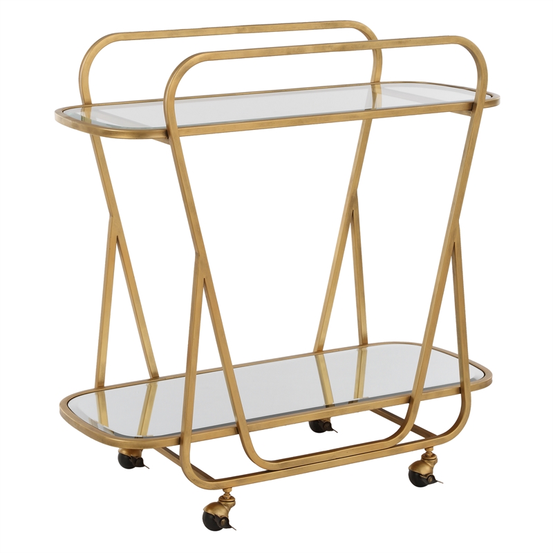 Uttermost Swain Antique Brass Serving Cart
