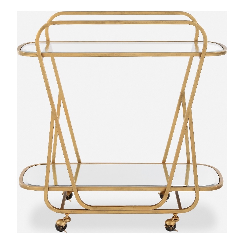 Uttermost Swain Antique Brass Serving Cart