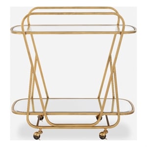 Uttermost Swain Antique Brass Serving Cart