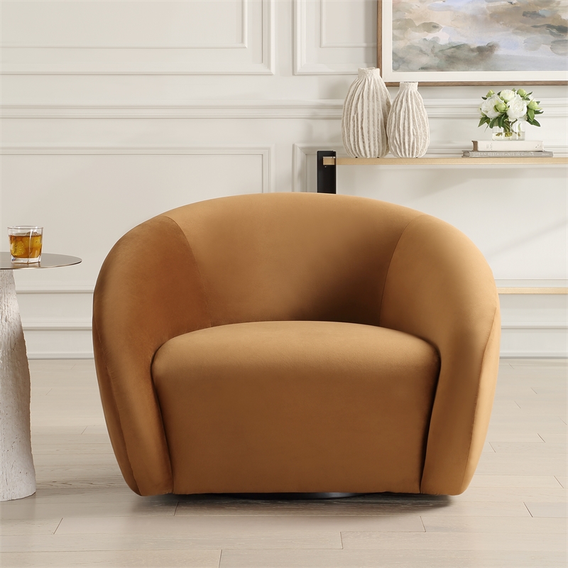 Uttermost DeSoto Hazlenut Swivel Chair in Brown