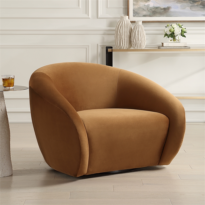 Uttermost DeSoto Hazlenut Swivel Chair in Brown
