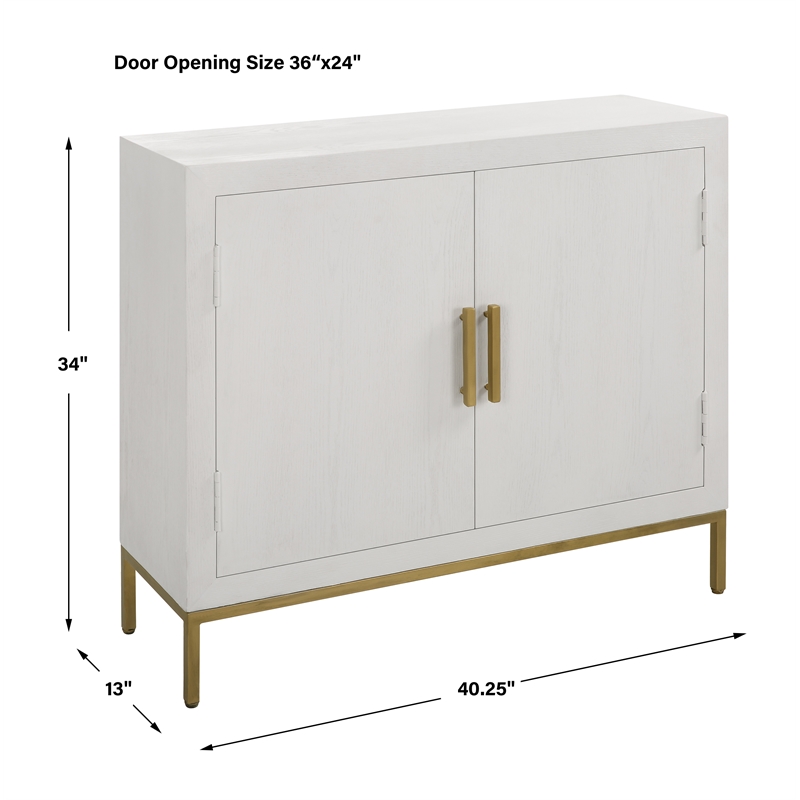 Uttermost Front Range White 2 Door Cabinet