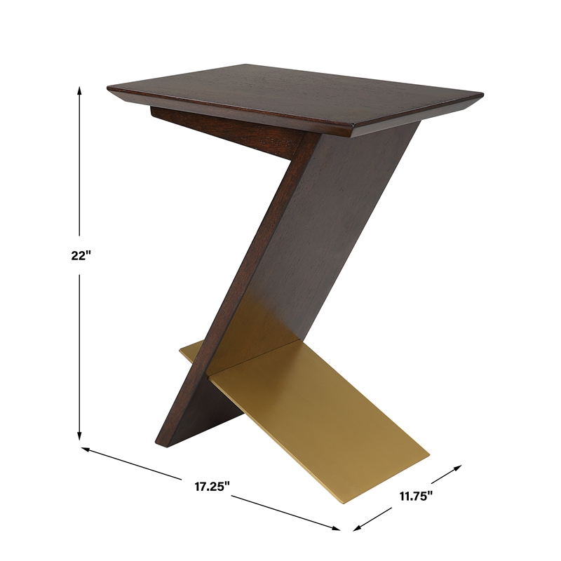 Uttermost Breakthrough Modern Accent Table in Brown