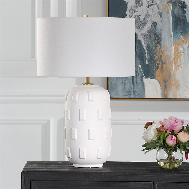uttermost emerie textured white table lamp