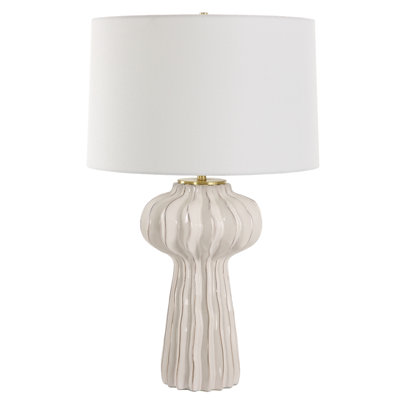 Uttermost Wrenley Ridged White Table Lamp
