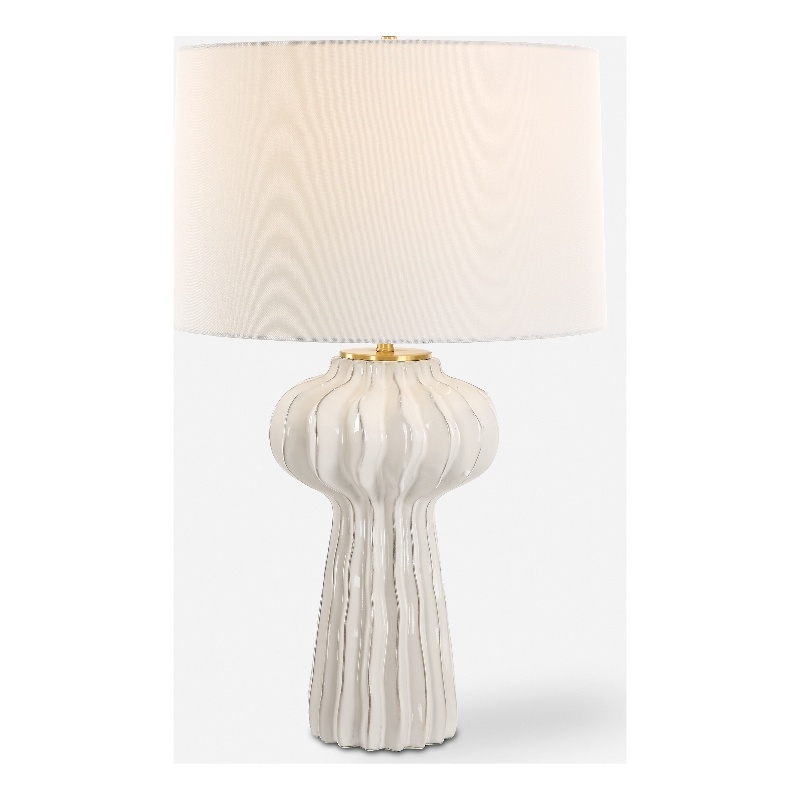 Uttermost Wrenley Ridged White Table Lamp