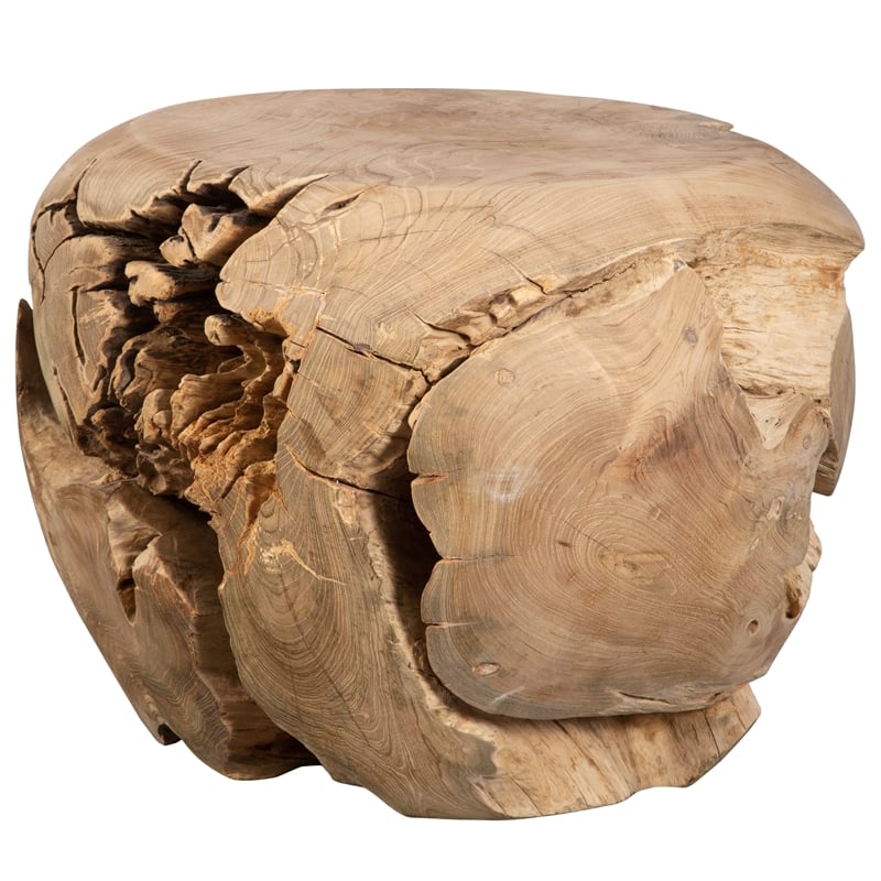 Uttermost Sola Handcrafted Teak Side Table in Teak