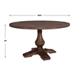 Uttermost Stratford Solid Wood Round Dining Table in Stony Gray Wash