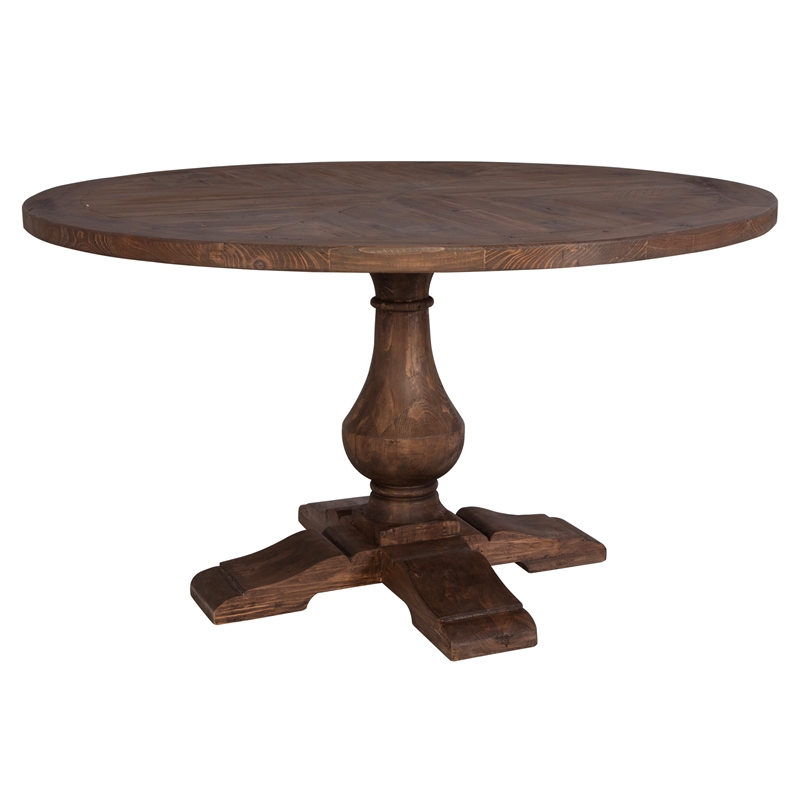 Uttermost Stratford Solid Wood Round Dining Table in Stony Gray Wash
