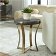 Uttermost Unite Brass Leg Wood Side Table in Dark Walnut