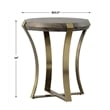 Uttermost Unite Brass Leg Wood Side Table in Dark Walnut