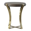 Uttermost Unite Brass Leg Wood Side Table in Dark Walnut