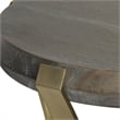 Uttermost Unite Brass Leg Wood Side Table in Dark Walnut
