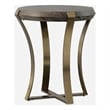Uttermost Unite Brass Leg Wood Side Table in Dark Walnut