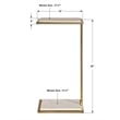 Uttermost Elevate White Marble Drink Table