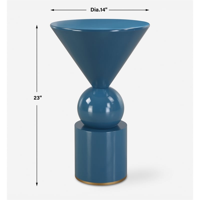 Uttermost Trig Blue Accent Table