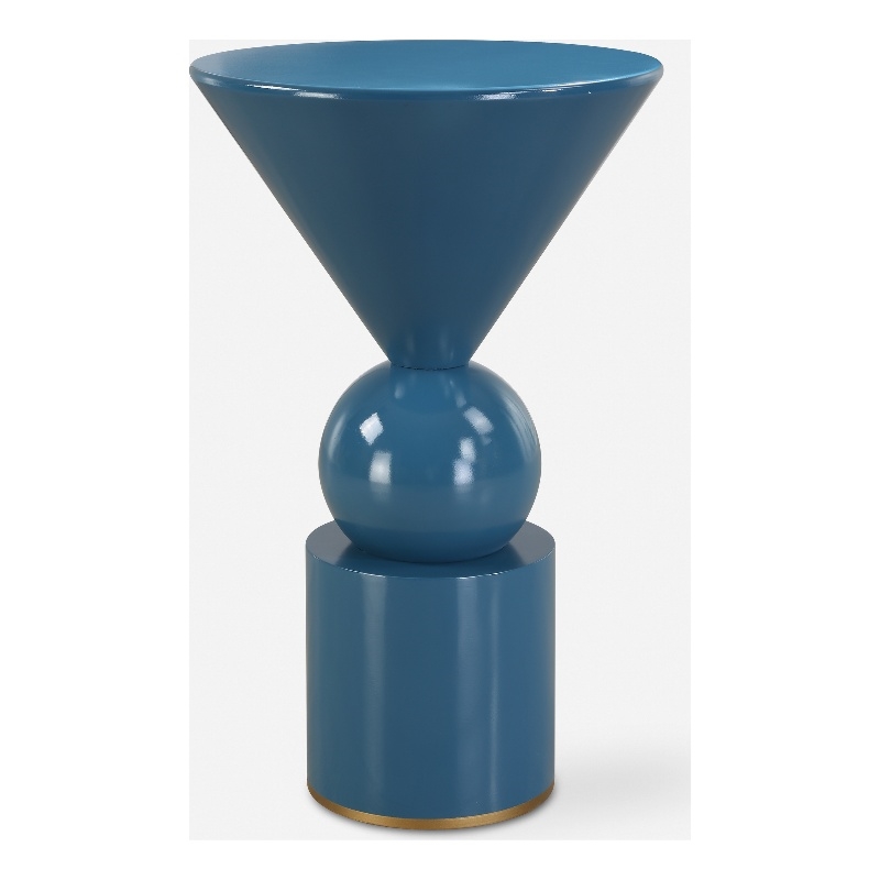 Uttermost Trig Blue Accent Table