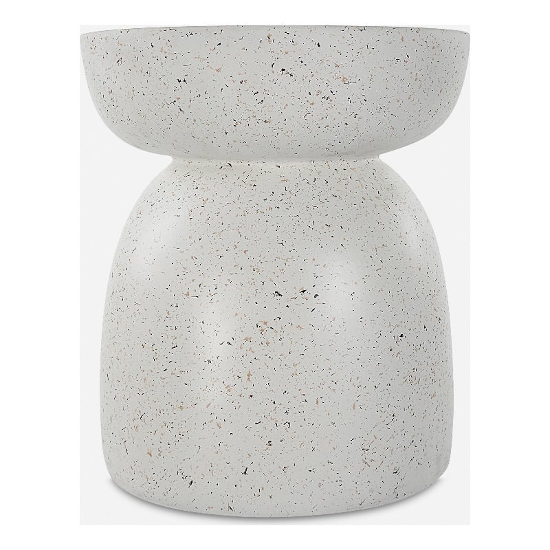 Uttermost Inhale Cast White Accent Table
