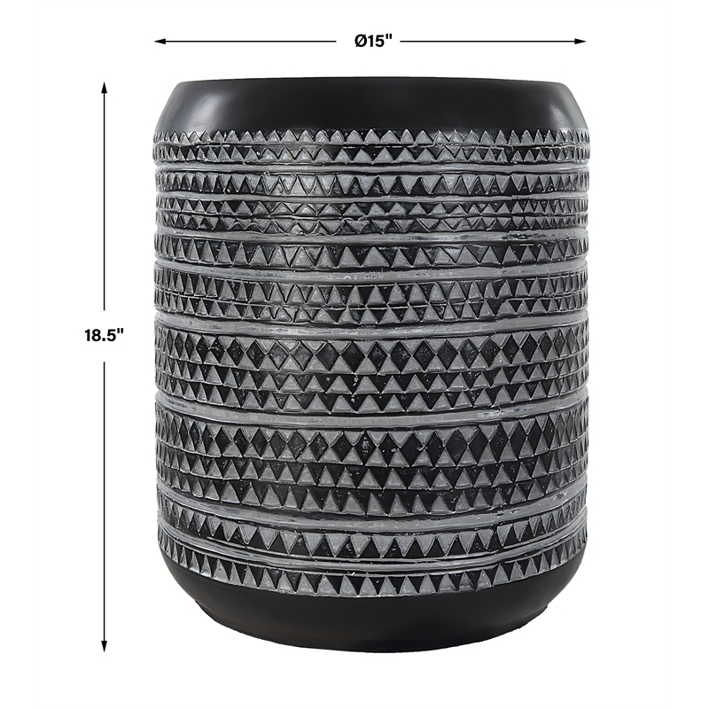 Uttermost Cutting Edge Tribal Accent Table in Black