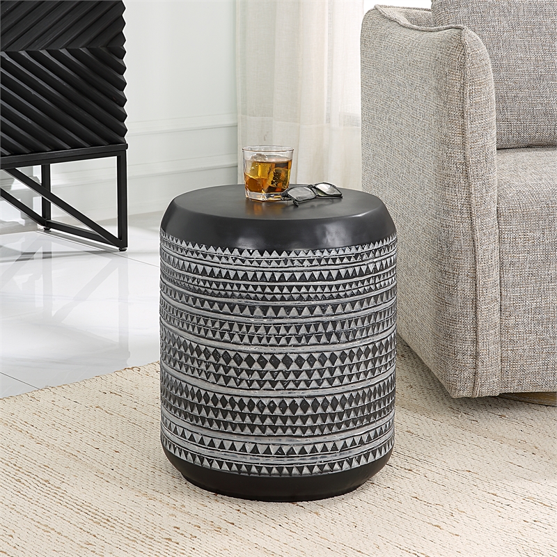 Uttermost Cutting Edge Tribal Accent Table in Black