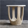 Uttermost Tatli Stone Top Side Table in Oatmeal
