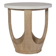 Uttermost Tatli Stone Top Side Table in Oatmeal
