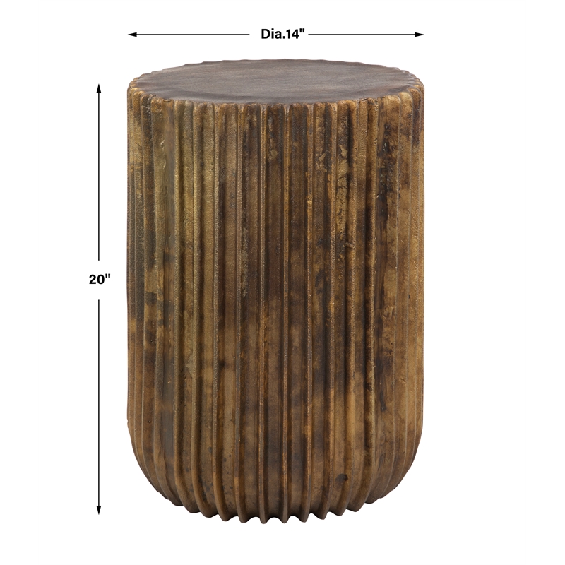 Uttermost Peaks And Valleys Gold Accent Table
