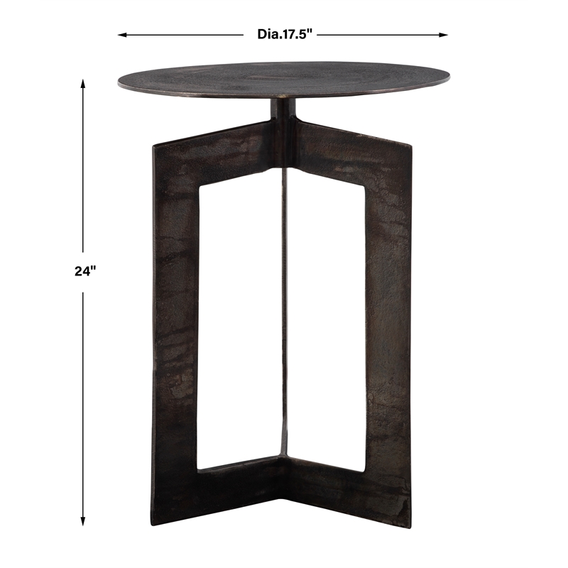 Uttermost Deltoid Gunmetal Accent Table