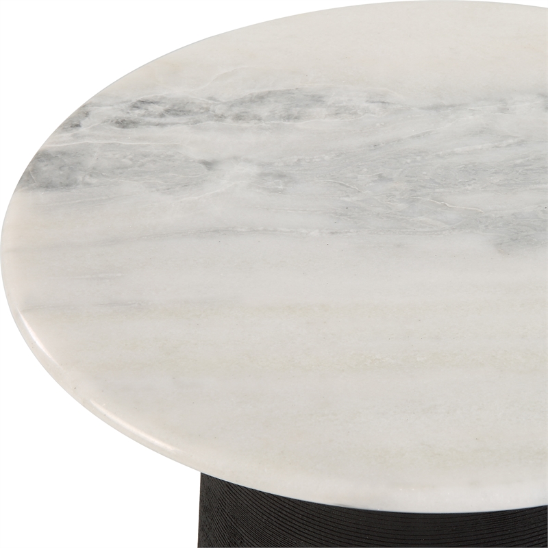 Uttermost Total Eclipse Marble Accent Table in Matte Black