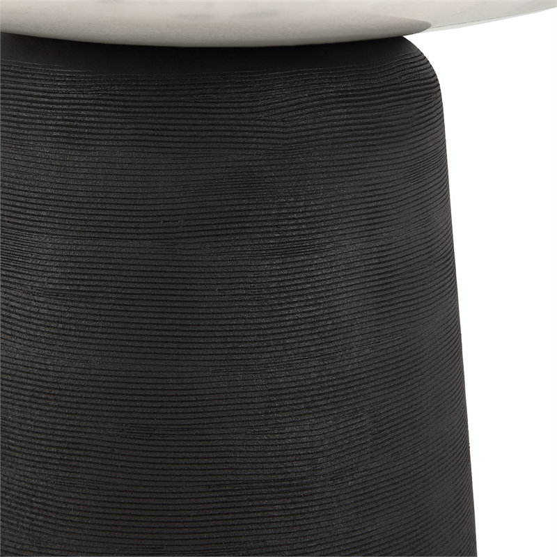 Uttermost Total Eclipse Marble Accent Table in Matte Black