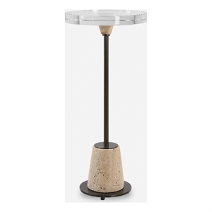 Uttermost Arthur Crystal Drink Table in Tan
