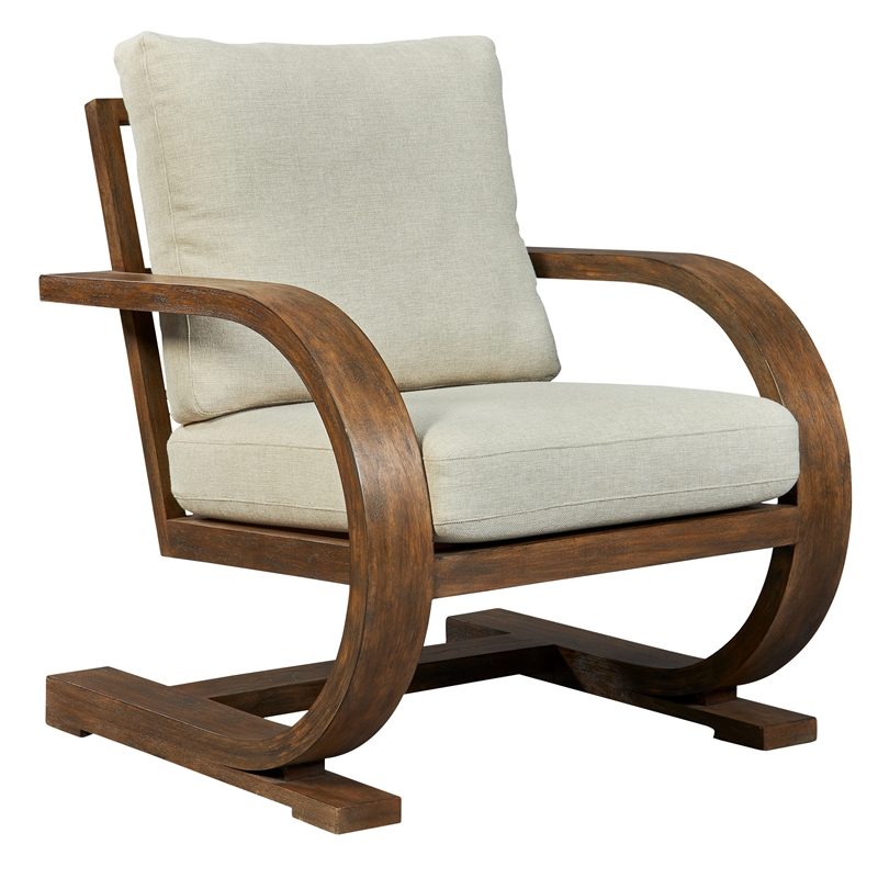 Uttermost Bedrich Wooden Accent Chair in Pecan