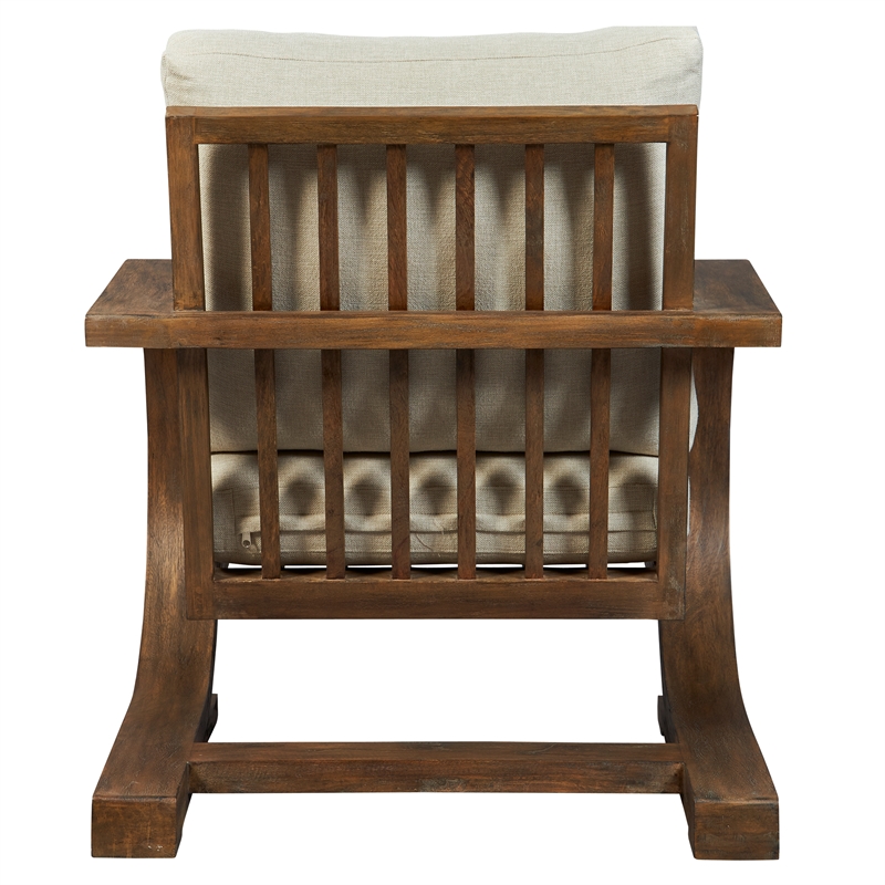 Uttermost Bedrich Wooden Accent Chair in Pecan