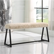Uttermost Taupo Sheepskin Bench in Cream