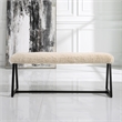Uttermost Taupo Sheepskin Bench in Cream