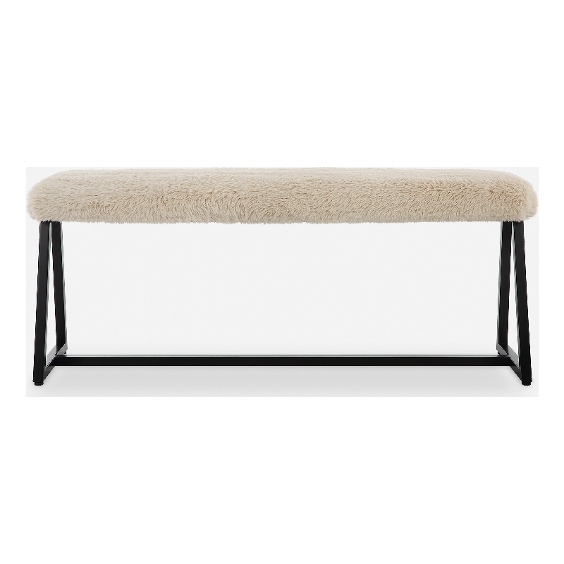 Uttermost Taupo Sheepskin Bench in Cream