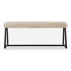 Uttermost Taupo Sheepskin Bench in Cream